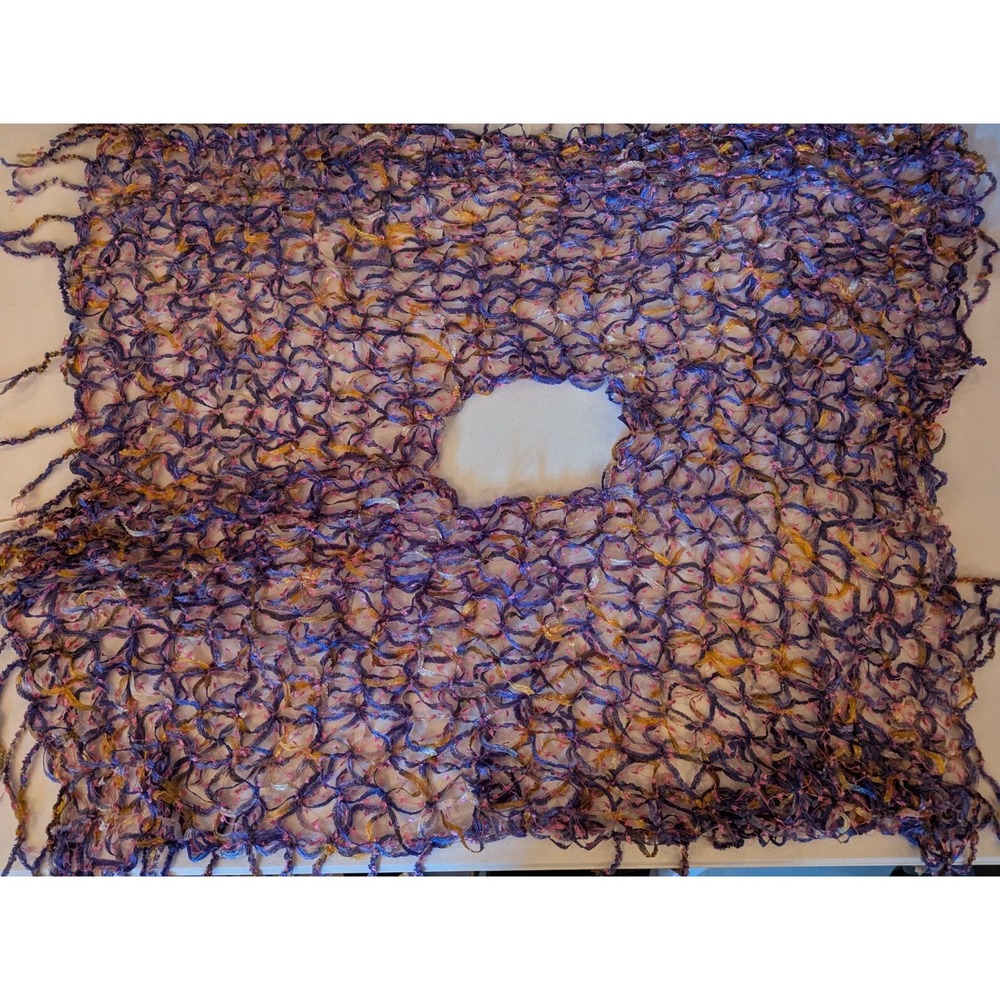 Decorative Throw Top – Multicolored Pink/Purple 26" x 35" Boho Chic Handmade